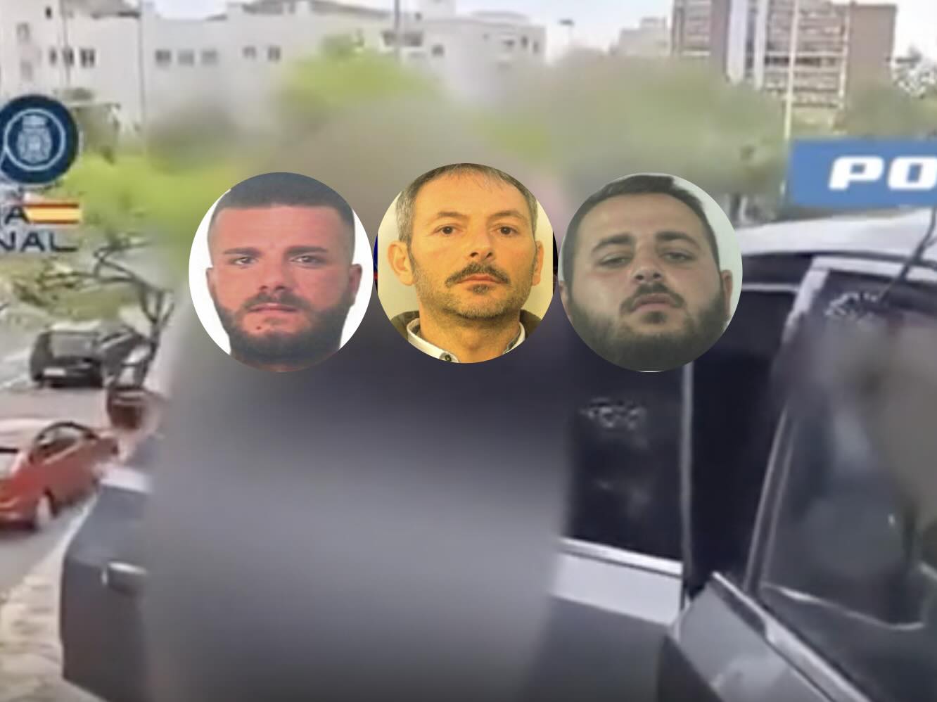 Al centro il boss Pietro Izzo al centro e i suoi complici: a sinistra Giovanni Napoli e a destra Luca Gelsomino