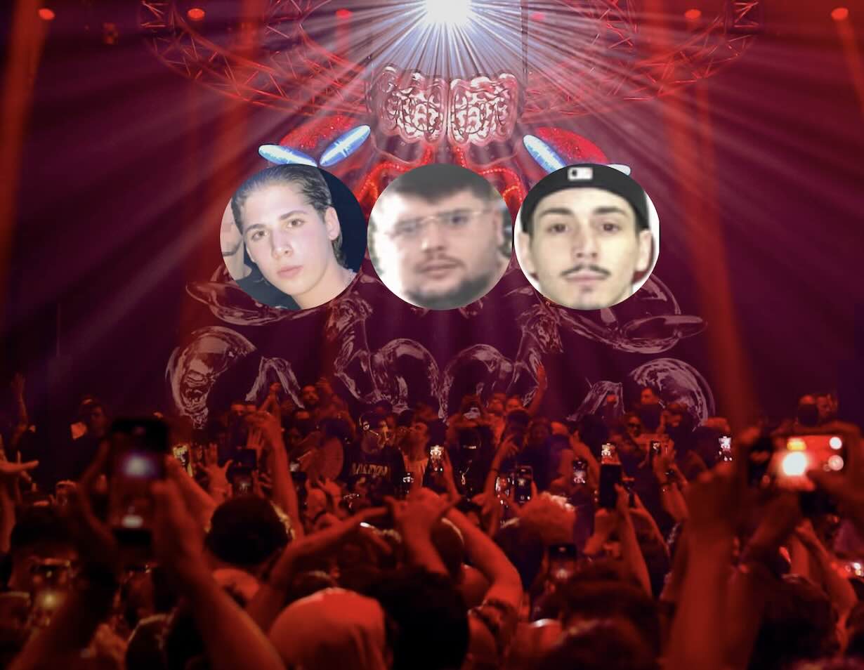 Nella foto la discoteca di Ibiza e nei riquadri Patrizio Bosti jr, Gennaro Diano e Antonio Raia